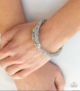 Roll Out The Glitz-Silver Bracelet